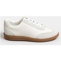 Yours Wide Fit Retro Trainer Gum Sole White Mix