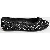 Yours Extra Wide Fit Sparkle Ballet Black