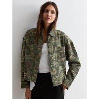 New Look Green Camouflage Cotton Shacket