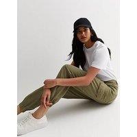 New Look Khaki Denim Cuffed Cargo Trousers