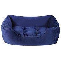 Rosewood Velvet Square Bed - Navy - Medium