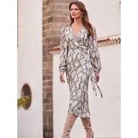 Sosandar Snake Wrap Dress - Multi