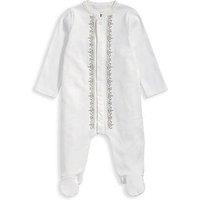 Mamas & Papas Baby Boys Embroidered Eid Sleepsuit - White