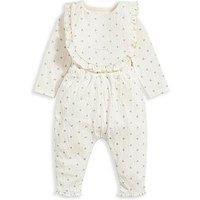 Mamas & Papas Baby Girls 3 Piece Blue Ditsy Outfit - White