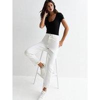 New Look Off White High Waist Tori Mom Jeans