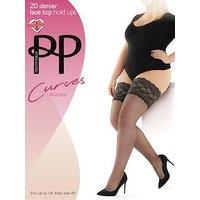 Pretty Polly Curve Comfort Top Knee High Hold Ups - Beige