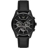 Emporio Armani Chronograph Black Leather Watch