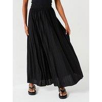 V By Very Pleated Jersey Skirt - Black