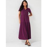 Everyday Midaxi Jersey Shirt Dress - Purple