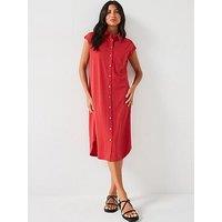 V By Very Grown On Sleeve Dress - Red