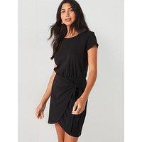 Everyday Tie Waist Mini Dress - Black