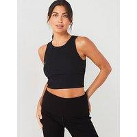 V By Very Ribbed Bralet With Bust Support - Black