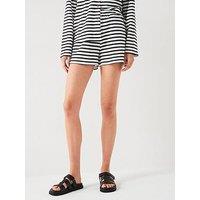 V By Very Crochet Striped Shorts - Mono