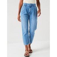 V By Very Soft Touch Denim Straight Leg Jeans - Mid Wash