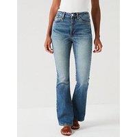 V By Very Cali Flare Jeans - Mid Wash