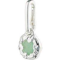 Pilgrim Charm Natural Pendant, Green/Silver-Plated