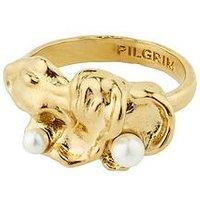 Pilgrim Moon Ring Gold-Plated