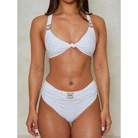 Moda Minx Amour Rouched High Waist Bottom - White