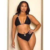 Moda Minx Curve Amour Triangle Bikini Top In Black