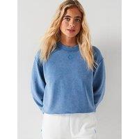 Hugo Delessa Relaxed Fit Washed Sweat - Blue