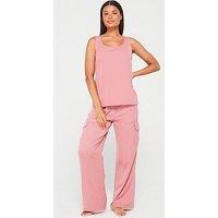 V By Very Vest And Cargo Trousers Pyjama Set - Pink