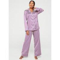 V By Very Long Sleeve Wide Leg Revere Pj Set