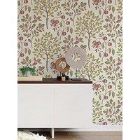 Fine Decor Rowan Autumn Trees Wallpaper In Olive