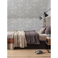 Fresco Artisan Leaf Grey Wallpaper