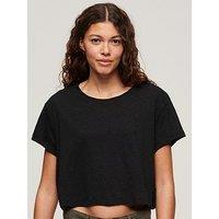 Superdry Slouchy Cropped T-Shirt - Black