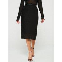 Boss Evibelle Mesh Midi Skirt - Black