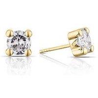 Ernest Jones 9Ct Yellow Gold Earrings. Cubic Zirconia Stud Earrings