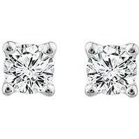 Ernest Jones 9Ct White Gold Earrings. Diamond Solitaire La Pousette Earrings