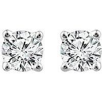 Ernest Jones 9Ct White Gold Earrings. 0.33Ct Diamond Solitaire La Pousette Earrings