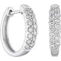 Ernest Jones 9Ct White Gold 0.50Ct Diamond Hoop Earrings