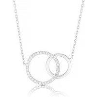 Ernest Jones 9Ct White Gold Necklace. Diamond Interlinked Circles Necklace