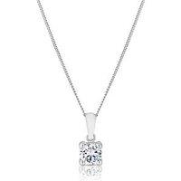 Ernest Jones 9Ct White Gold & Cubic Zirconia Pendant