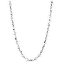 Ernest Jones 9Ct White Gold Necklace. Sparkle Twist 17.75 Inch Chain