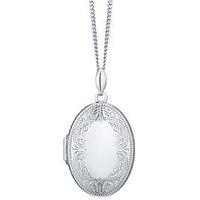 Ernest Jones Sterling Silver 20 Inch Chain Oval Locket