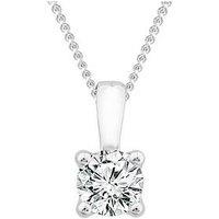 Ernest Jones 9Ct White Gold Necklace. 0.15Ct Diamond Solitaire Pendant