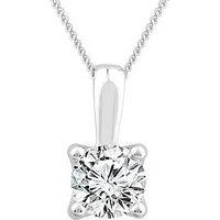 Ernest Jones 9Ct White Gold Necklace. 0.50Ct Diamond Solitaire Pendant