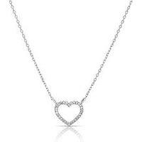 Ernest Jones 9Ct White Gold Necklace. Diamond Heart Necklace
