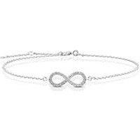 Ernest Jones 9Ct White Gold Diamond Adjustable Infinity Bracelet