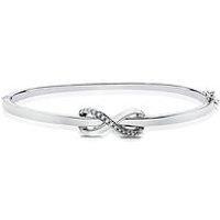 Ernest Jones Silver Bangle. 0.10Ct Infinity Diamond Bangle