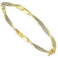 Ernest Jones 9Ct Yellow Gold Sparkle Twist Bangle