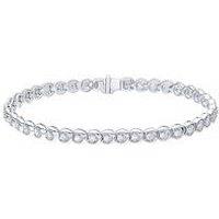 Ernest Jones 9Ct White Gold Bracelet. 1Ct Diamond Tennis Bracelet