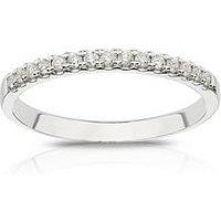 Ernest Jones 14Ct White Gold Ring. 0.15Ct Diamond Claw Set Eternity Engagement Ring