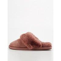 V By Very Closed Toe Mule Slipper - Grey