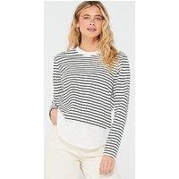 Only Stripe Long Sleeve T-Shirt - White/Black