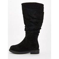 Everyday Extra Wide Fit Comfort Slouch Knee Boot With Wider Fitting Calf - Black