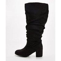 V By Very Extra Wide Fit Knee High Slouch Boot With Wider Fitting Calf - Black